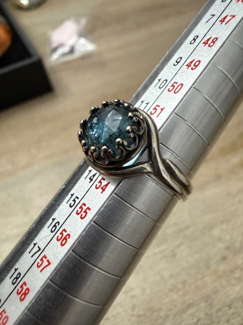 925 Sterling Silver Kyanite Ring size 6.5 - Picture 5 of 8